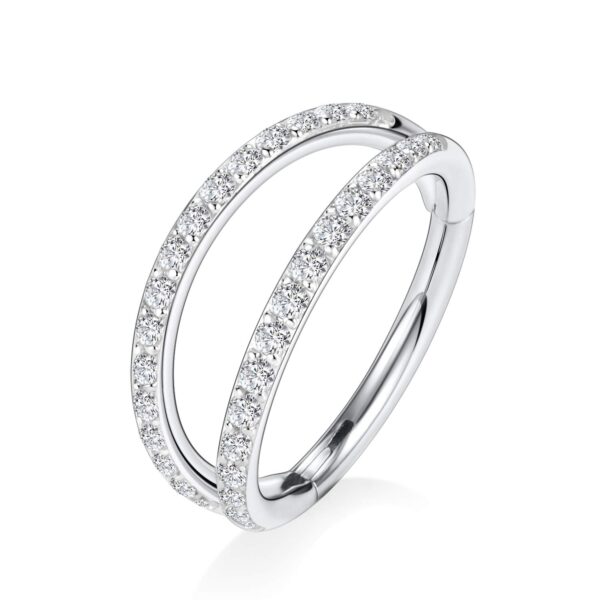20G Double Nose Hoop Conch Earring CZ Helix Earring